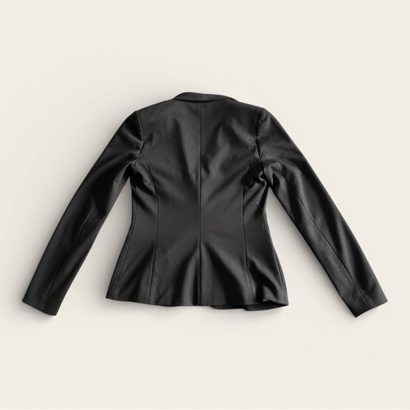 Chic By Jacob Petite Small Black Fitted Blazer Polka Dot Lining Office Siren 90s - Picture 5 of 10